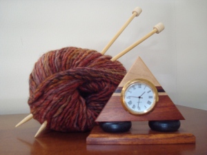 Picture of yarn and a clock